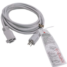 16AWG NEMA 5-15P a 5-15R Cordones de extensión al aire libre blancas